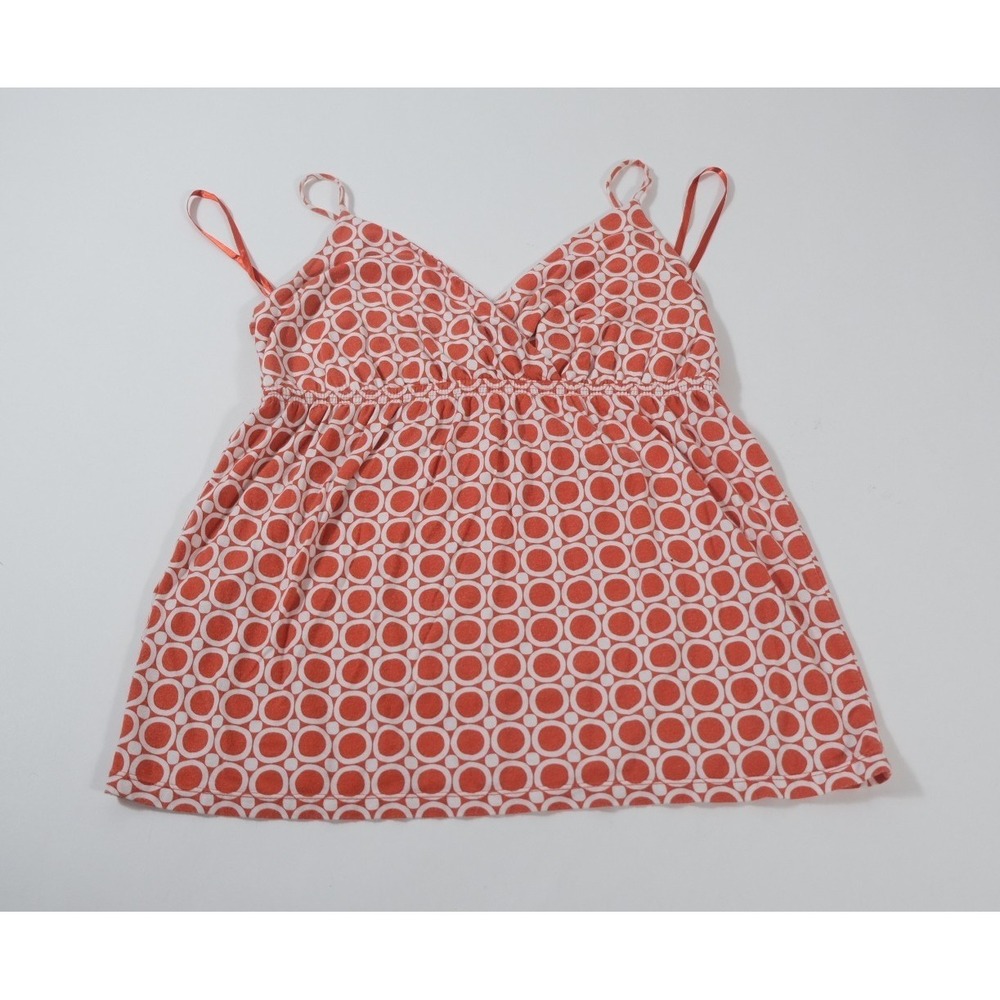 Ann Taylor Camisole Women S Orange Geometric Circle Empire Waist Spaghetti Strap